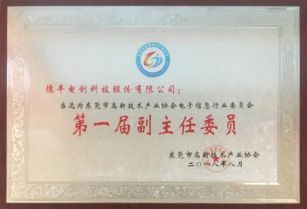 Dongguan High-tech Industry Association Electronic Information Committee Deputy Director Organization